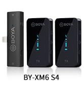 Wireless Lavalier Microphone System, BOYA by-XM6 2.4GHz Dual Lavalier Mic