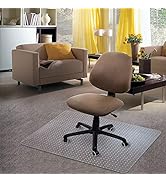 Kuyal Carpet Chair Mat, 48" x 59" PVC Home Office Desk Chair Mat for Floor Protection, Clear, Stu...