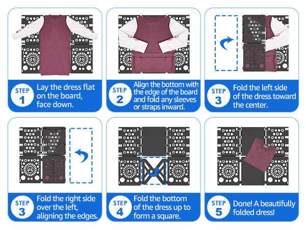 Steps to Fold Dresses