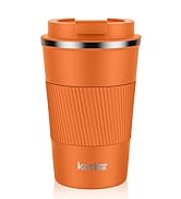 KETIEE 12oz Insulated Travel Mug, Vacuum Stainless Steel Double Walled Reusable Coffee Cup with L...