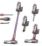FEPPO Cordless Vacuum Cleaner, 30KPa Stick Vacuum for Home Hardwood Floor Carpet, Anti-Tangle Pet...