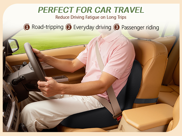 Benazcap Memory Foam Seat Cushion with Lumbar Support Pillow for Office Chair