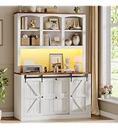 SEDETA 2 Drawer File Cabinet with Power Strip, 41” Farmhouse Filing Cabinet fits Legal, Letter, A...