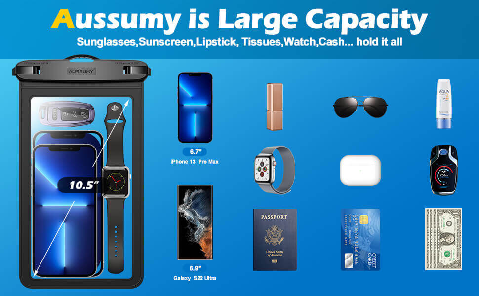 3 Pack Large Waterproof Phone Case