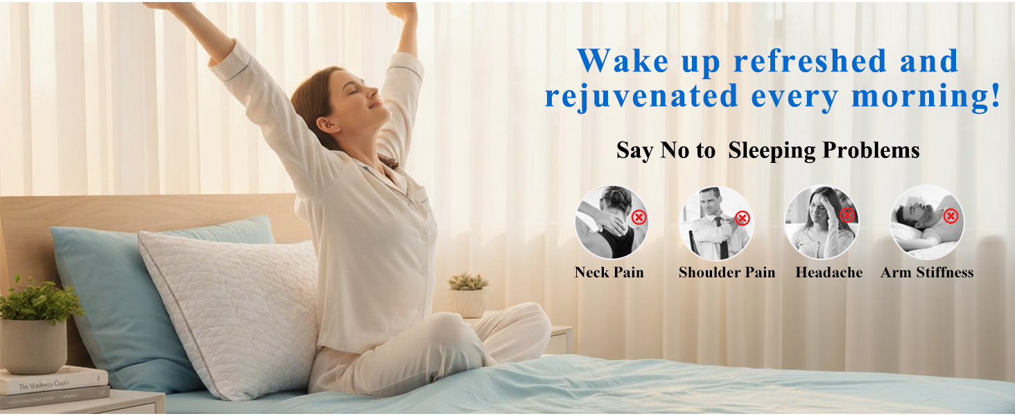 Pillow for pain relief: relieves neck/back discomfort, wakes up energized