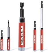 Geinxurn 5 PCS Drive Guide with Self Retracting Sleeve, Mixed Length Magnetic Drill Bit Tip Holde...