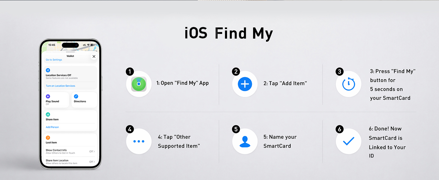 TRSC001CF-Ios Find My app pairing and connection guide
