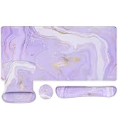 MOSISO Desk Pad Mat Keyboard Mouse Pad Set,Large Gaming Mouse Pad&amp;Keyboard Wrist Rest&amp;Mouse Pad w...