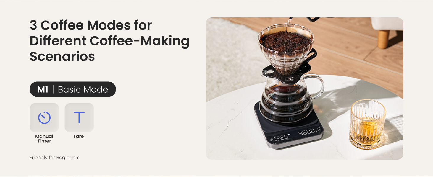 coffee espresso cale with timer rechargeable pour over coffee bean weihgt scales