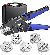 Crimping Tool Set 6PCS - Ratchet Wire Crimping Tool for Heat Shrink,Insulated Nylon,Non-Insulated...