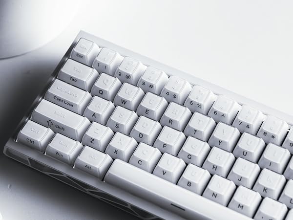 Womier White Jelly Keycaps 3.0, Keycaps for Mechanical Keyboard