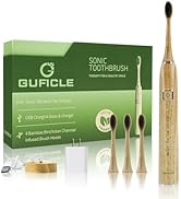 GUFICLE Bamboo Electric Toothbrush, Sonic Electric Bamboo Toothbrush for Adults, IPX7 Waterproof ...
