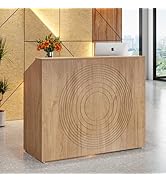 Tribesigns Reception Desk with Counter, Modern Front Desk Reception Room Table with Cable Grommet...