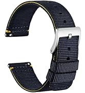 WOCCI Nylon Watch Bands, Contrast Woven Design, Quick Release, Stainless Steel Buckle, Band Width...