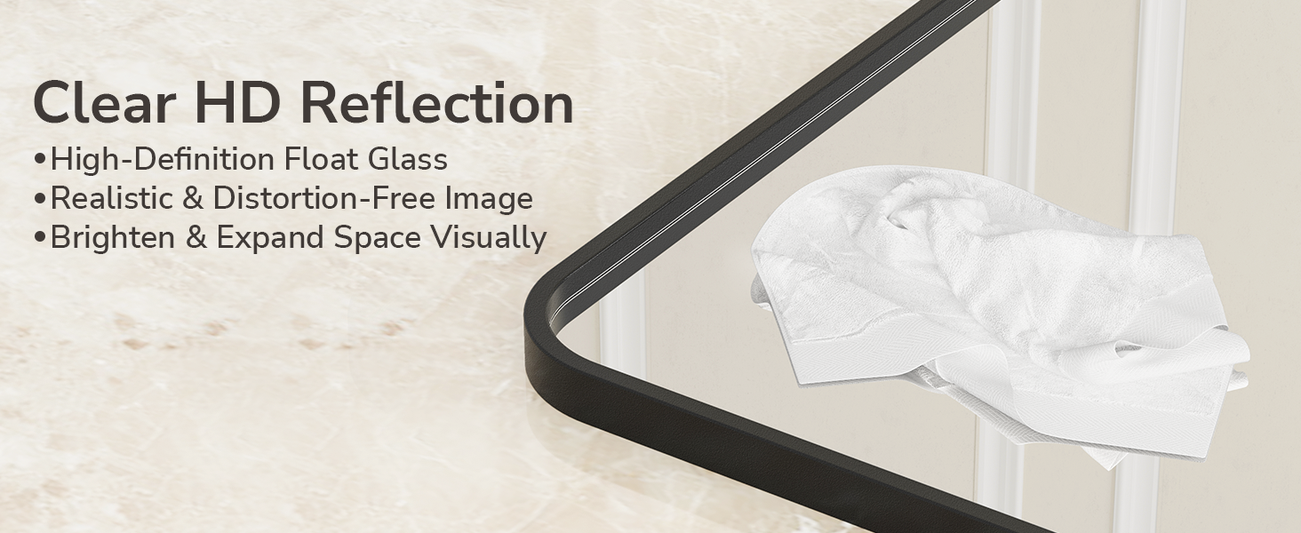 black ractangle bathroom mirror 22x30