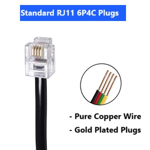RJ11 6P4C PLUG COPPER WIRE