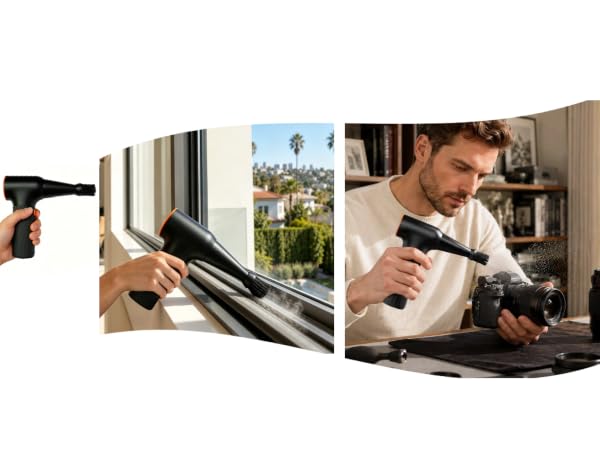 Multifunctional Electric Air Duster &amp;amp; Blower: 130000RPM High-Power PC Cleaner, 3 Speeds,