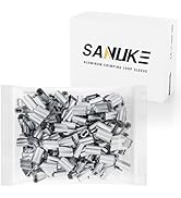Sanuke 200PCs Wire Rope Sleeves, 1/16'' Cable Ferrules Double Barrel Ferrule Aluminum Crimping Lo...