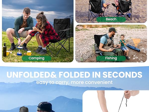 2 Pack Folding Camping Chairs