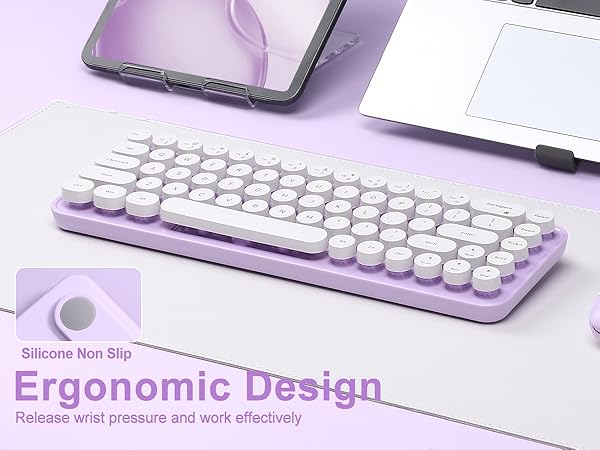 i68 Wireless Typewriter Keyboard and Mouse Combo