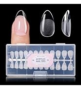 Gellen 504PCS Short Almond Gel Nail Tips – Half Matte Full Cover Acrylic, Extra Short Soft Gel Pr...