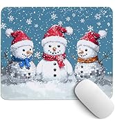 PaJiaNi Blue Christmas Snowman Mouse Pad,Winter Mouse Pad,Winter Christmas Holiday Desktop Decora...