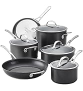 Anolon X Hybrid Nonstick Cookware Induction / Pots and Pans Set, 10 Piece - Dark Gray