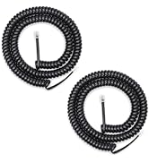 Awishwell Telephone Cord, 2 Pack RJ9 4P4C Phone Cord for Landline, 8Ft Uncoiled 1.4Ft Coiled No T...