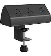 CCCEI Fast Charging Desk Clamp Power Strip, QC 3.0 USB Port, 500J Surge Protector on Desktop Moun...