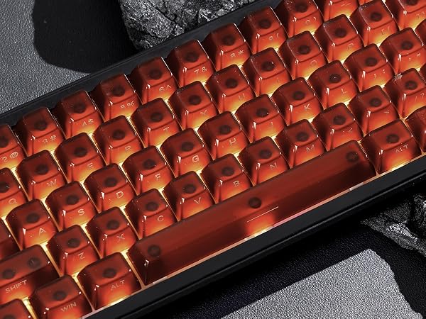 Keycaps Jelly Ceramic Keycaps Style, Clear Keycaps, Transparent Side Printed Keycaps