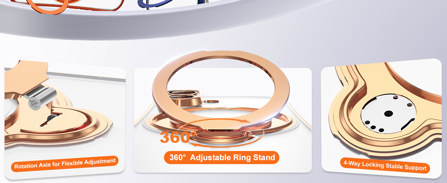 Clear Phone Case with 360° Rotatable Magnetic Stand
