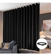 hoeflife Room Divider Curtain with Flexible Ceiling Track, Total Privacy Ceiling Track Curtains B...