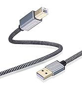 Printer Cable 15ft,Nanxudyj USB Printer Cable Braid USB 2.0 Type A Male to B Male Cable Scanner C...