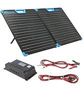 Nicesolar Portable 100W Solar Panel Kit, Extremely Light Solar Panel Weight (6.26lbs),Foldable So...