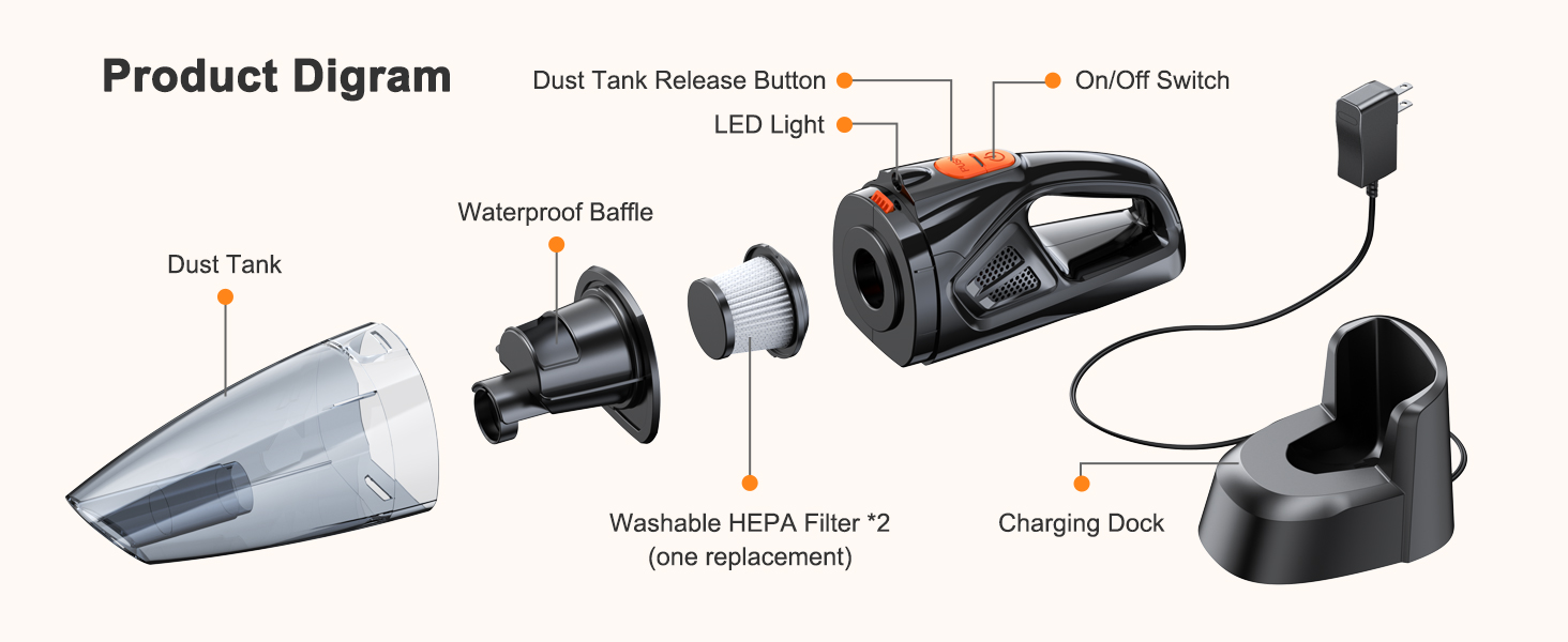 hand vacuum cordless rechargeable