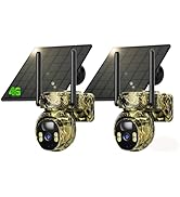 LIWAN Cellular Trail Cameras 2 Pack, 4G LTE Game Cameras, 2K HD Trail Cam with Solar Power, 360° ...