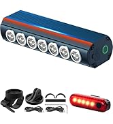 2025 New Super Bright Bike Lights for Night Riding, 7 LED USB Rechargeable Bike Headlight, Bicycl...