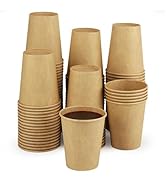 Walasaso Paper Cups, 50 Pack 8 Oz Kraft Paper Coffee Cups, Disposable Cups for Hot or Cold Bevera...