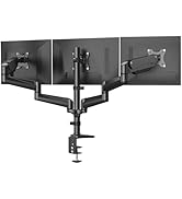 HUANUO Triple Monitor Mount for 17 to 32 inch Screens, Gas Springs Adjustment Triple Monitor Stan...