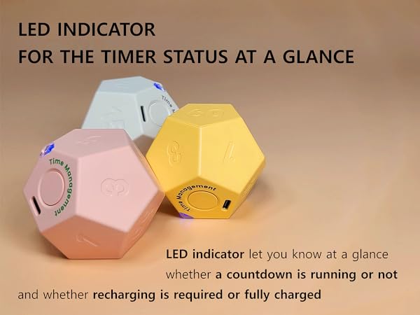 pomodoro cube timer with led indicator display