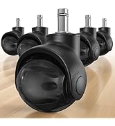 HOLKIE Office Chair Wheels Replacement 11x22mm Universal Fit 2 Inch Rubber Heavy Duty Casters for...