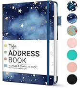 Taja Address Book with Alphabetical Tabs,Hardcover Address Book Large Print for Record Contacts, ...