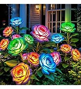 KOOPER 6 Pack Solar Lights Outdoor Garden Decor, 7 Color Changing Solar Flowers Outdoor Waterproo...