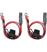 [2 PACK] SPARKING 2FT Motorcycle Battery Charger Cord, Sae to O Ring Terminal Quick Disconnect As...