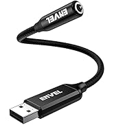 ENVEL Headset Adapter 3.5mm Female to USB Male, Built-in Chip External Stereo Sound Card,TRRS 4-P...