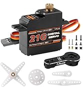 Miuzei 21G Micro Servo Motor Metal Geared Mini Digital Servo Kit with 25T Servo Horn for 1/14 1/1...