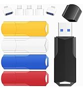 64GB Flash Drives 5 Pack Wooolken USB 3.0 Thumb Drives with USB C Adapters and Lanyards,Memory St...
