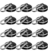 E BAVITE Carabiner Magnetic Hooks, 100LBS Strong Black Magnetic Hooks Heavy Duty with Swivel Cara...