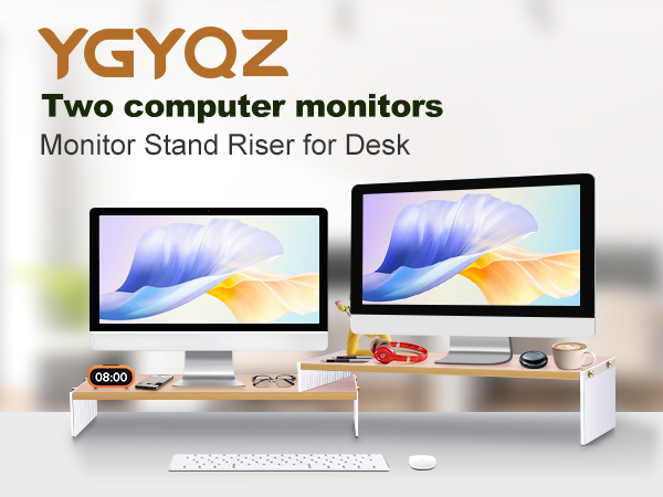 Wood Adjustable Monitor Riser for Desk