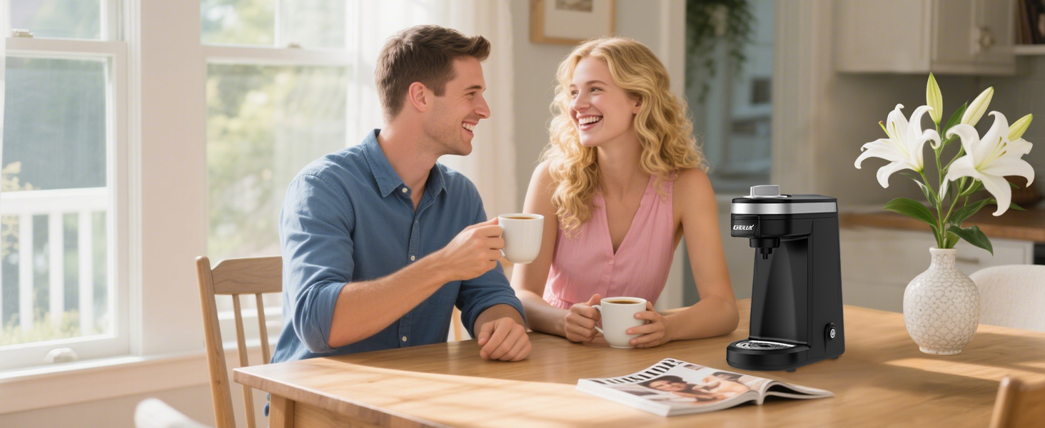 Enjoy fresh and hot coffee with lover